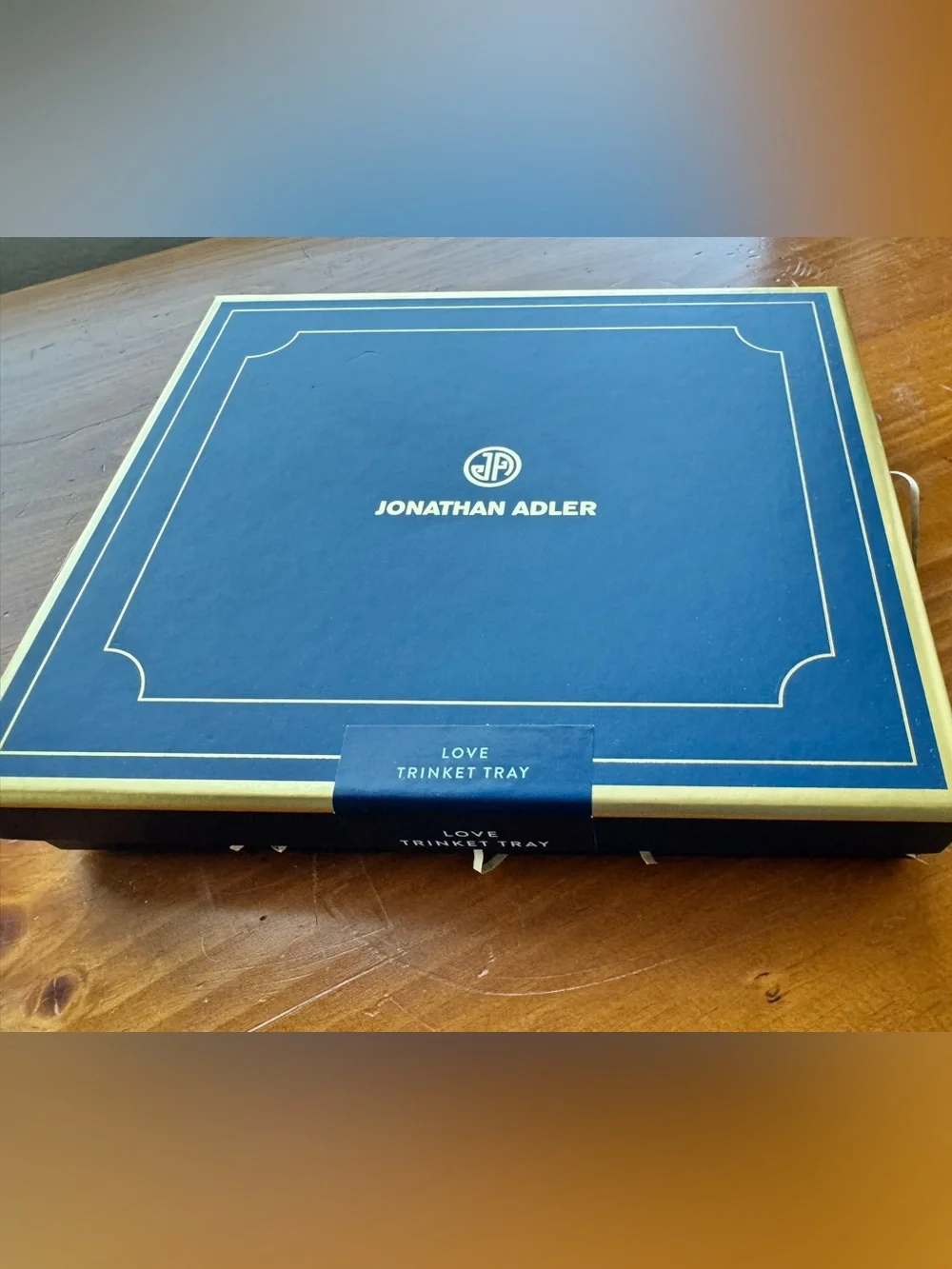 Jonathan Adler LOVE Gold Heart Trinket Tray with Blue, Purple and Aqua Accents